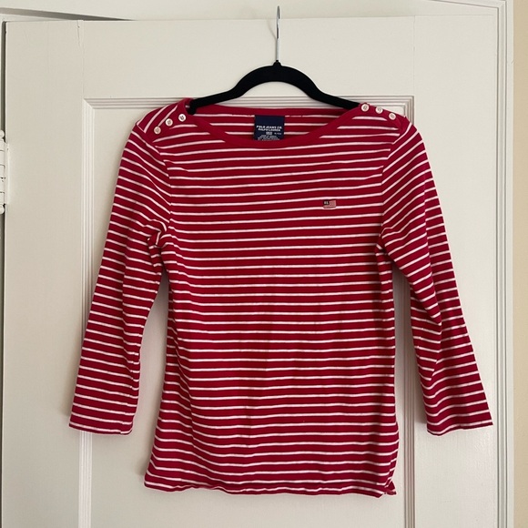 Vintage Red Striped Ralph Lauren Boat Shirt - Picture 1 of 6